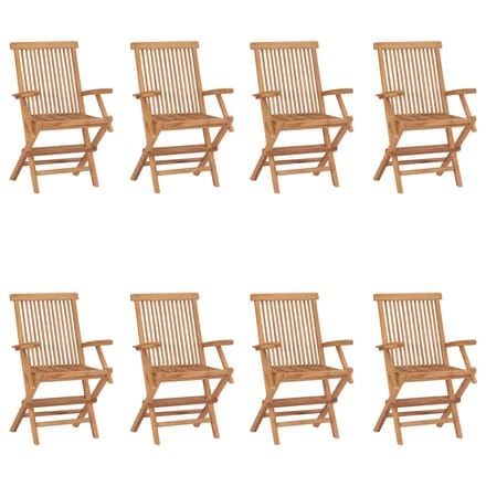 vidaXL - Opklapbare - stoelen, - 8 - stuks, - massief - teakhout