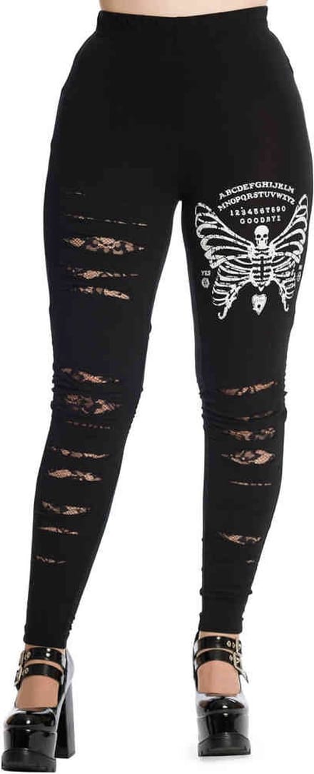 Banned - SKELETON BUTTERFLY Legging - L - Zwart