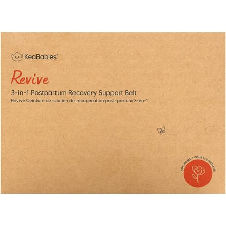 KeaBabies, Revive, Ceinture de Soutien de Récupération Post-partum 3-en-1, Très Grande Taille, Noir Minuit, 1 jeu beige