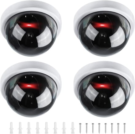 Nep Beveiligingscamera - Dummy Camera - Afschrikken Indringers - Knipperend Rood LED - 4 Stuks - Wit