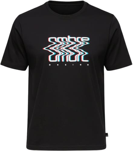 OMBRE T-shirt - Regular Fit - Korte Mouw - Printopdruk Zwart M