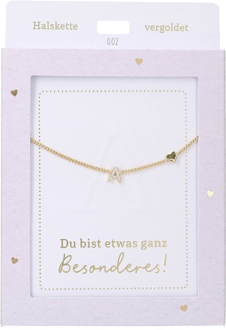 Depesche ketting goud met letter A en hart - sieraden cadeau.