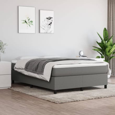 vidaXL - Boxspring - bed - stof - donkergrijs - 140x200 - cm