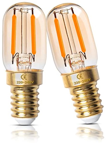 Dimbare 2W E14 LED Lampen - Ultra Warm Wit 2200K Vintage Amber Glas - 2-Pack