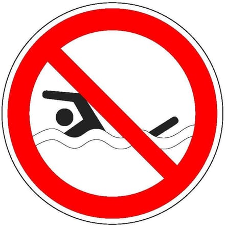 Verboden te zwemmen bord - kunststof - P049 100 mm