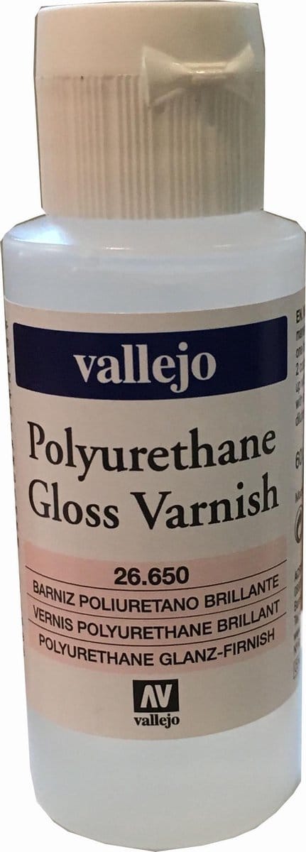 Vallejo Hobbyverf - 26650 Glanzend Polyurethane Vernis - 60ml Verf flesje - 60 ml