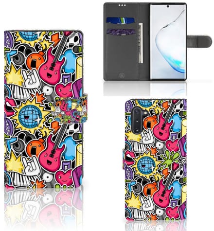 Samsung Galaxy Note 10 Wallet Case met Pasjes Punk Rock