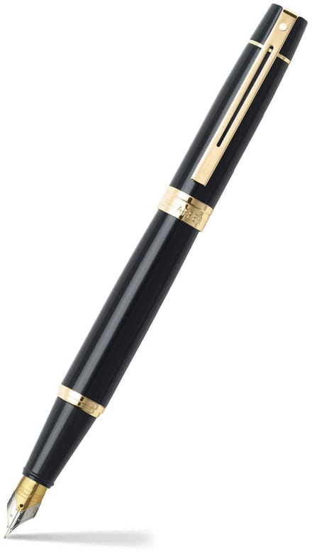 Sheaffer vulpen - 300 E9325 - F - Glossy black gold tone