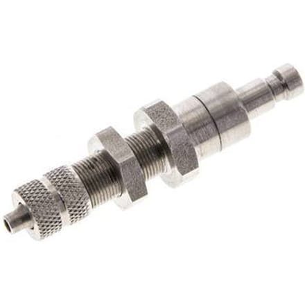 RVS DN 2.7 (Micro) Luchtkoppeling Insteeknippel 3x4.3 mm Push-On Schotkoppeling Double Shut-Off - CLP2-NB-S-SV-3