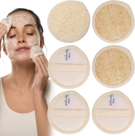 Dailygoods - 3 Stuks Gezichtspeeling Luffa-Padscrubber - Natuurlijke Doucheborstel