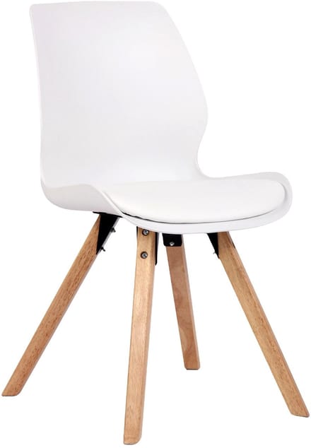CLP Luna Eetkamerstoel - Modern - Rugleuning - 136 kg - Kunststof/wit