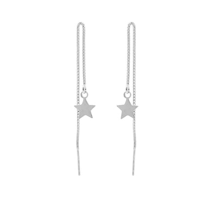 Karma 925 Sterling Zilveren Pull Through Star Oorknoppen  - Zilver