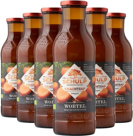 3x Schulp Wortelsap Puur Krachtsap Biologisch 6 x 0,75 liter