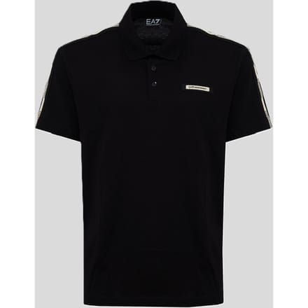 polo met logo mouwen man zwart