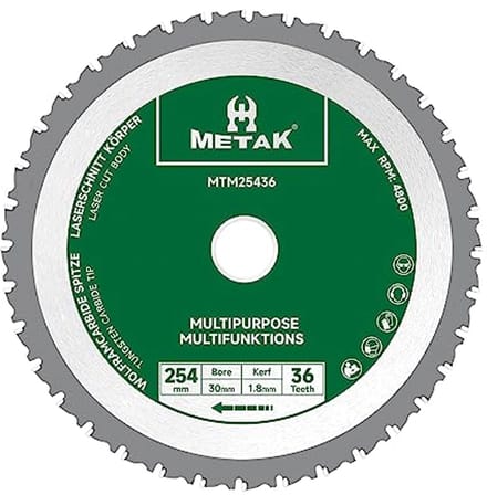 Multifunctioneel cirkelzaagblad 254 mm - perfect voor hout, metaal en kunststof