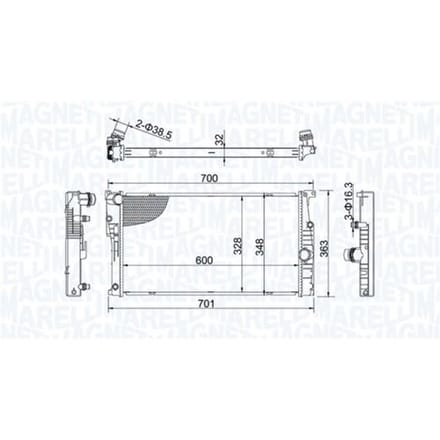 Radiator, motorkoeling MAGNETI MARELLI 350213202400