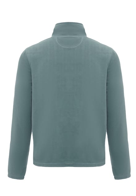 Mo Fleece trui Heren Turquoise Grijs