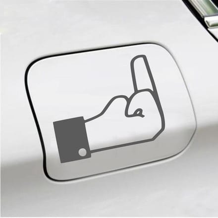Bumpersticker - FB Middelvinger - 10 X 13 - Antraciet