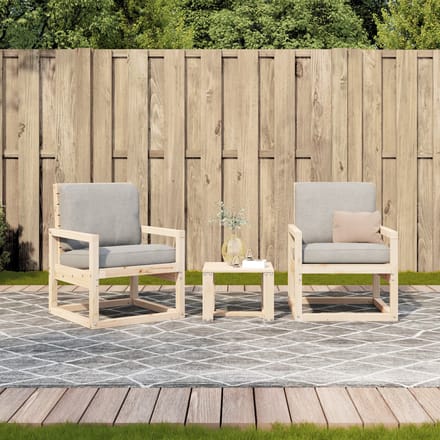 vidaXL - 3-delige - Loungeset - massief - grenenhout