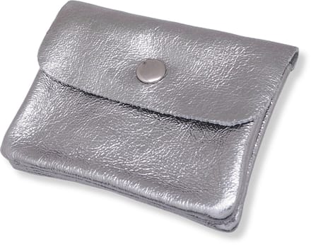 Bijoutheek Portemonnee Leer Italiaans Metallic Donker Zilver