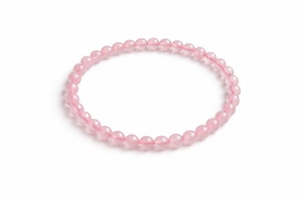 Rozenkwarts Armband 6 mm – Natuursteen Kralen – 18 cm – Elastisch – Unisex