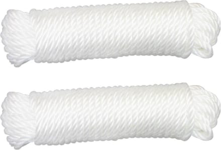 AMIG paracord touw - 2x - 10 meter - D5mm - 110kg - polypropyleen - wit