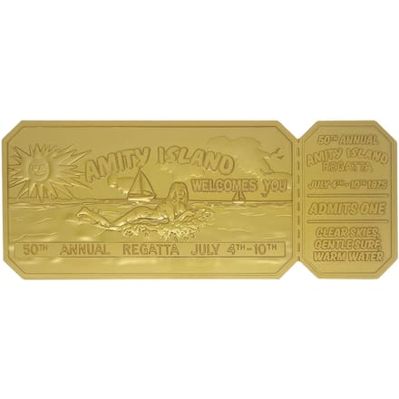FaNaTtik Jaws Replica 1/1 50th Anniversary Regatta Ticket 24k Gold Plated Replica: 1/1