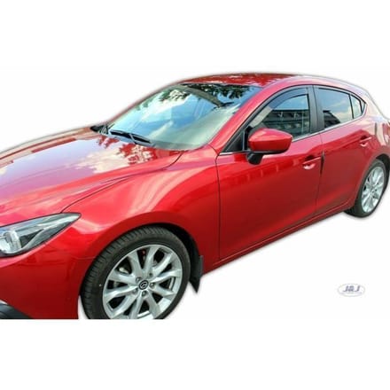 Déflecteurs d'air - J&J AUTOMOTIVE - Mazda 3 - Installation facile - Acrylique renforcé - Fumé