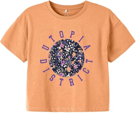 Name it Meisjes Oranje Korte Losse Tshirt Korte Mouwen Orange Chiffon - 116