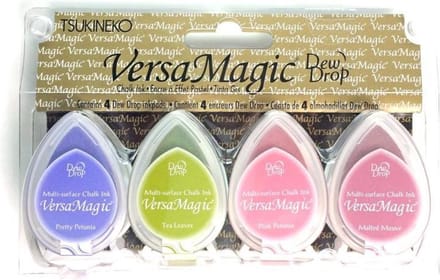 VersaMagic Dew Drop Flower Pot - set van 4 dewdrops - Pretty Petunia, Tea leaves, Pink Petunia, Malted Mauve