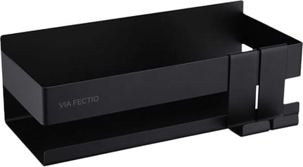 Via Fectio® Doucherek - Zonder Boren - Zelfklevend - Mat Zwart - RVS