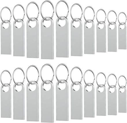USB Flash Drives - Geheugensticks - Data Opslag - Inclusief Sleutelhangers - 4 GB - Zilverkleurig
