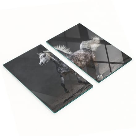 Multifunctionele decoratieve glazen keukenplanken met Arabisch paard, 2x30x52 cm