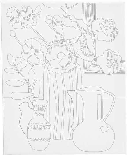Creativ Company Schildercanvas met print Grote bloemen 24x30 cm