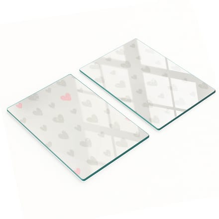 Multifunctionele decoratieve keukenplanken met geharde hartvormige achtergrond, 2x40x52 cm