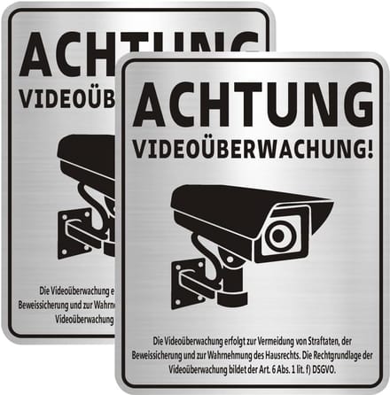 2x Waarschuwingsbord Videobewaking voor Privé Terrein Aluminium