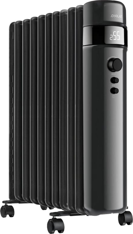 Olieradiator - Elektrische verwarming - Ruimte verwarmen - Instelbare thermostaat - Tot 40 m² - Zwart