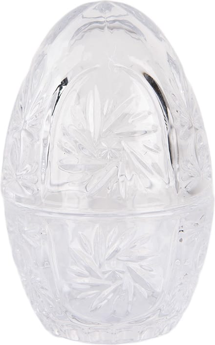 Clayre & Eef Glazen potje Ei Ø 8x12 cm Transparant Glas