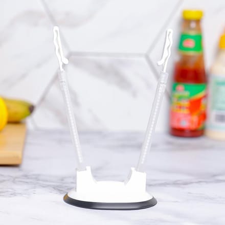Support de sac réglable avec Clip, antidérapant, main libre, support de sac à fermeture éclair, support de sacs de stockage des aliments, Gadget de cuisine blanc