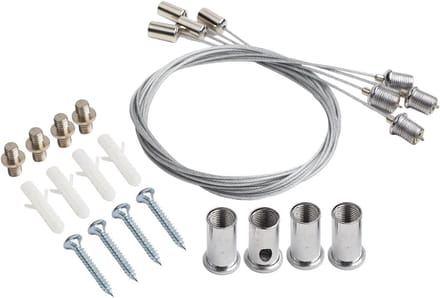 Plafondbevestiging Verwarming - Ophangset Verwarming - Verwarming Ophangen - Verstelbare Staalkabel - 1 meter - Zilver