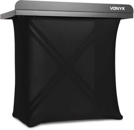 Vonyx DBE100 DJ booth inklapbaar - Mobiele DJ tafel met Lycra doek en draagtas - 1 Meter breed
