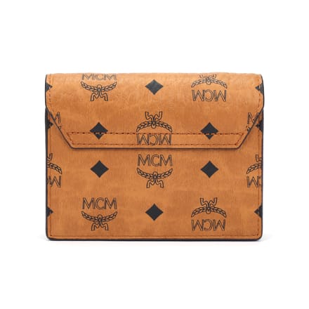 MCM Monogram Print Leren Portemonnee Crossbody Tas Dames tassen Cognac MYLFATA03CO001 Basic Set (Bag+Dust Bag) brown
