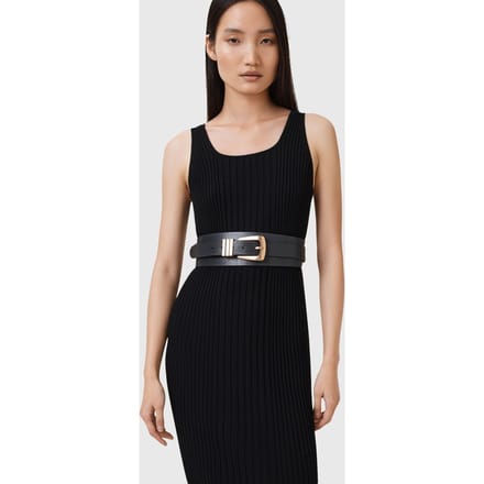 AllSaints Trinity Alcor Belt Black/warm Brass Größe: M-L | Gürtel Outlet | Damen | Schwarz