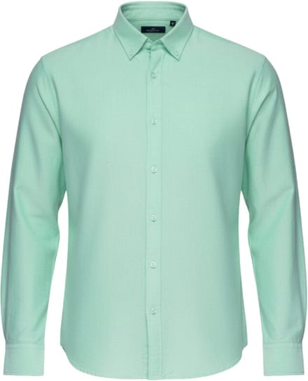 OMBRE Overhemd - Regular Fit - Katoen - Lange Mouw Lichtmint L