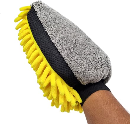 Gadgetpoint - Auto Schoonmaak Spons - Autospons - Washandschoen - Schoonmaakspons Handschoen - Geel