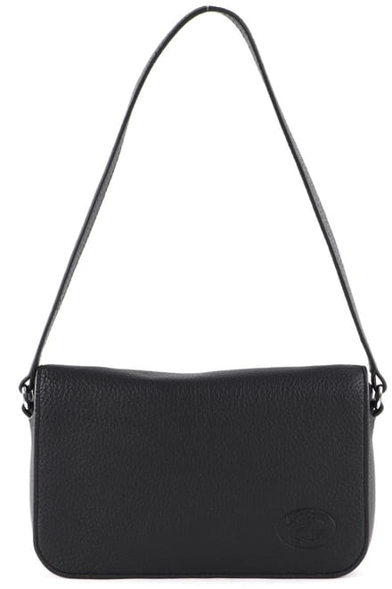 LACOSTE Leren Schoudertas Croco Crew Shoulder Bag Noir Zwart