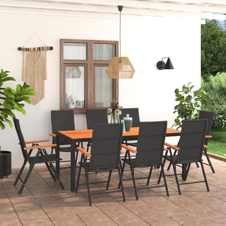 vidaXL - 9-delige - Tuinset - zwart - en - bruin