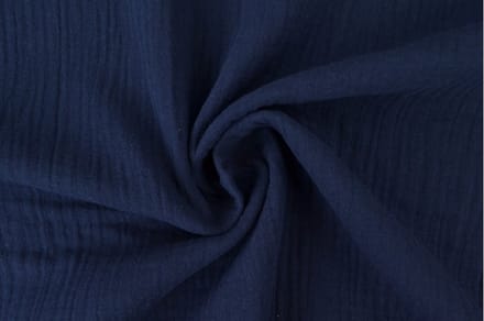 10 meter mousseline stof - Marineblauw - 135cm breed
