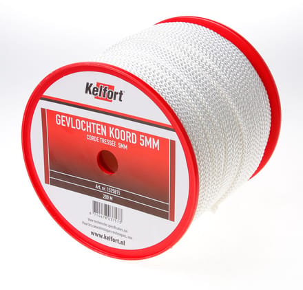 Kelfort Nylonkoord wit gevlochten 5mm