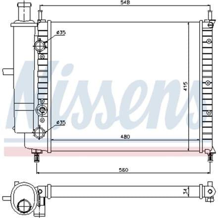 Radiator, motorkoeling NISSENS 61808
